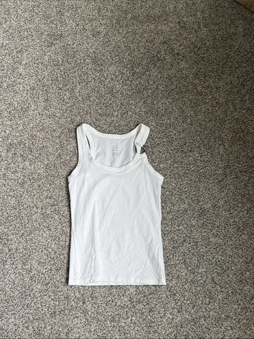 a new day White Tank Top w/ Silver Detailing